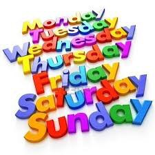 estos son los dias de la semana en ingles (;